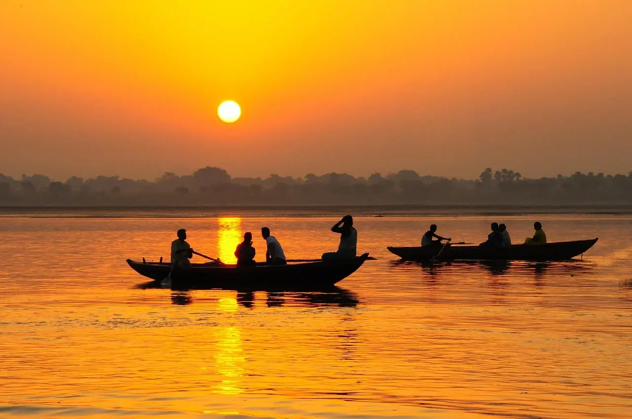 india Ganga Ghat Sunset